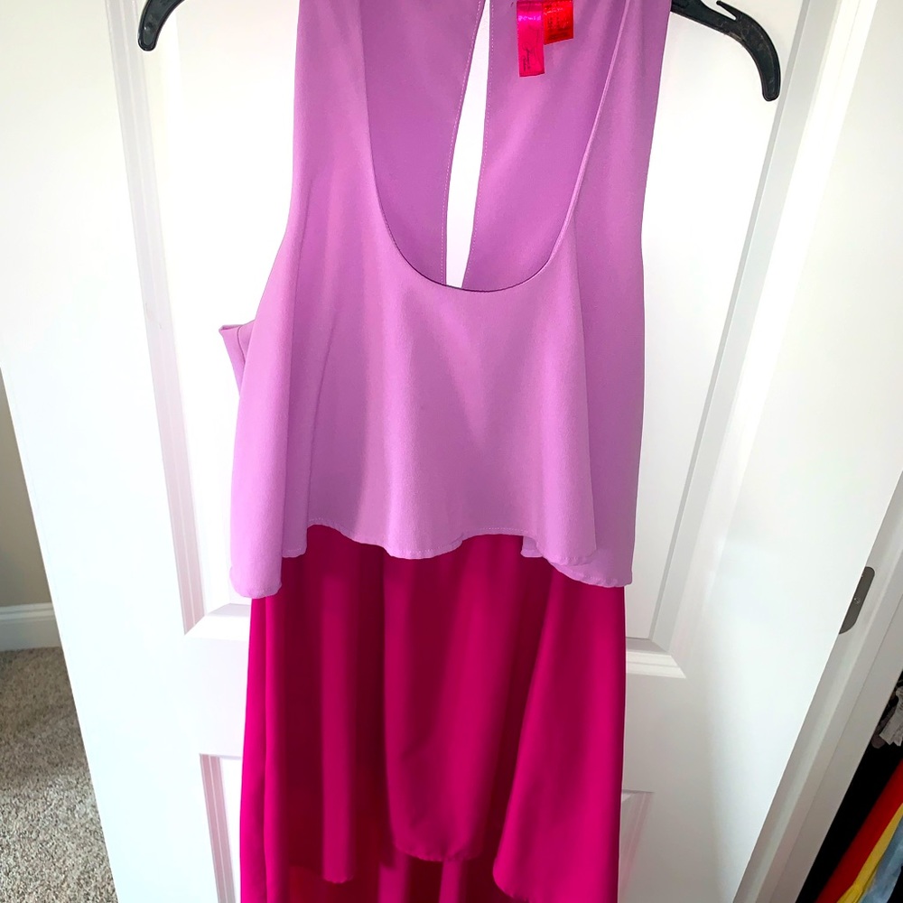 High/Low fushia & purple sun dress, Size S